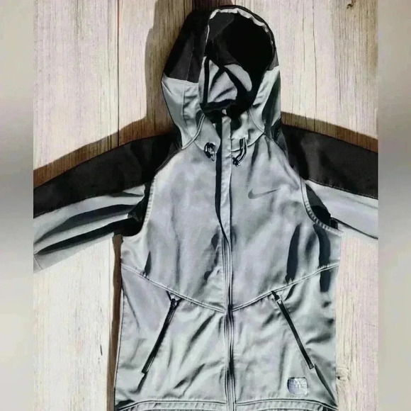 Nike Other - Nike Mens Black Gray Therma Fit Long Sleeve Hyper Elite Hooded Full Zip Jacket S
